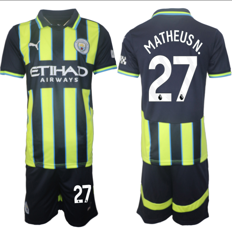 Men 2024-2025 Club Manchester City away black green #27 Soccer Jersey